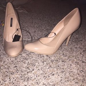 Patent Leather Stiletto Nude High Heels